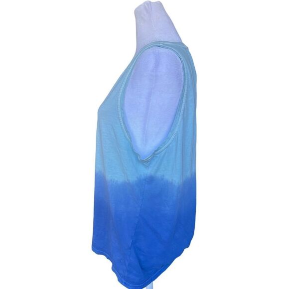 Z by Zella Sleeveless Open Tie Back Blue Tie Dye Relaxed Fit Tank Top. Large. - Picture 2 of 7